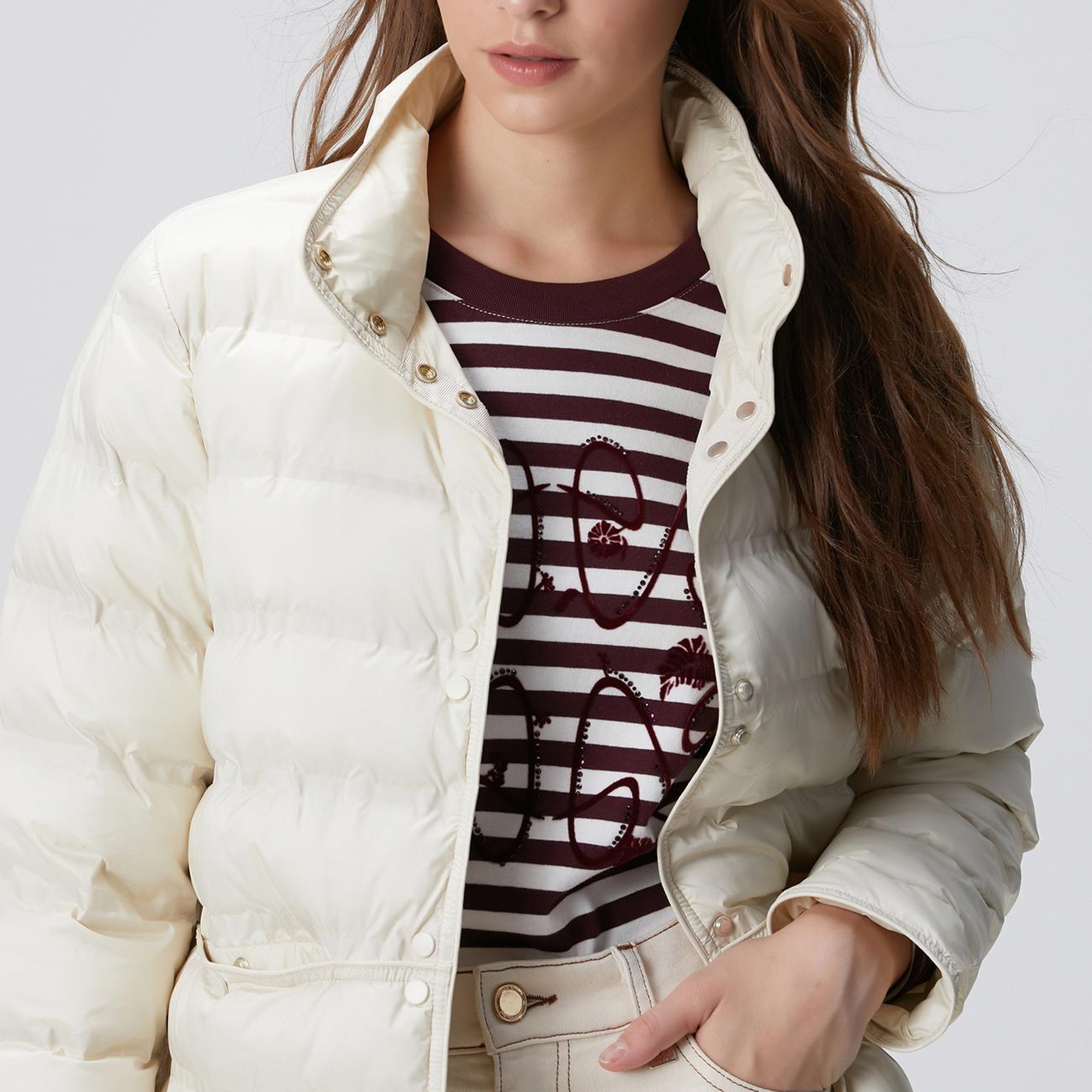 Network Kadın Kırık Beyaz Puffer Mont