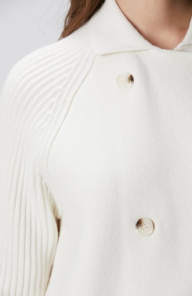  Network Kadın Kırık Beyaz Yün Karışımlı Triko Ceket