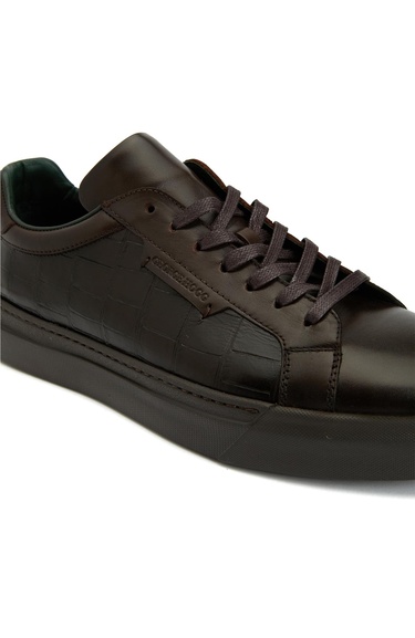  George Hogg Erkek Kahverengi Deri Sneaker