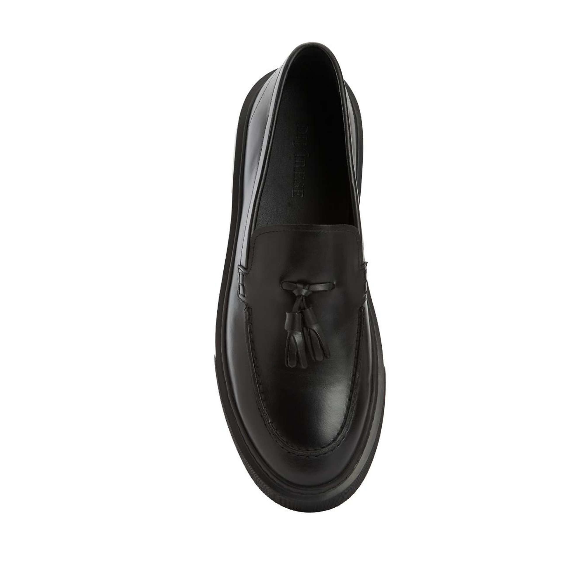 Divarese Erkek Siyah Püskül Detaylı Deri Loafer