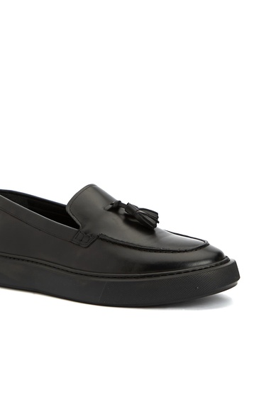  Divarese Erkek Siyah Püskül Detaylı Deri Loafer