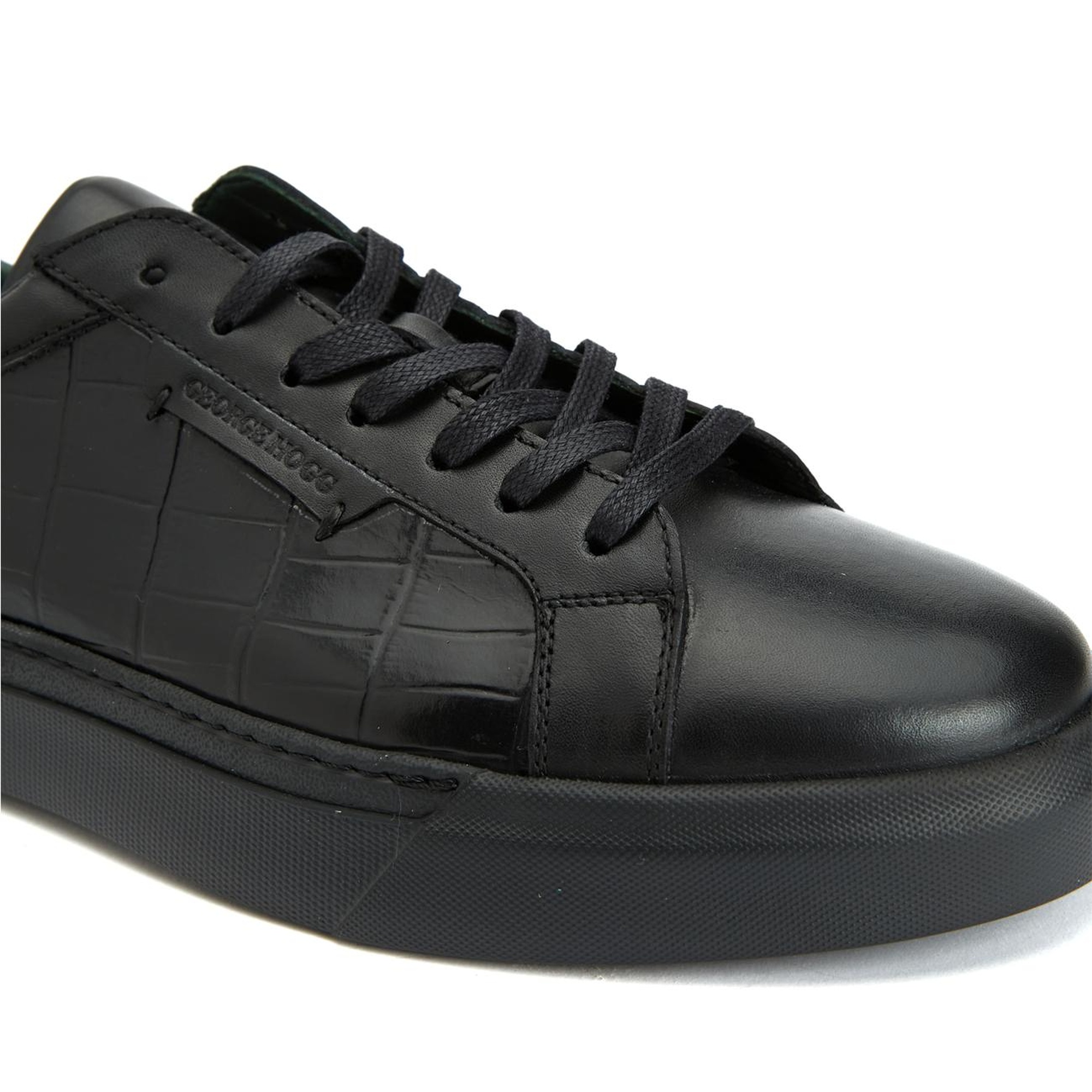 George Hogg Erkek Siyah Deri Sneaker