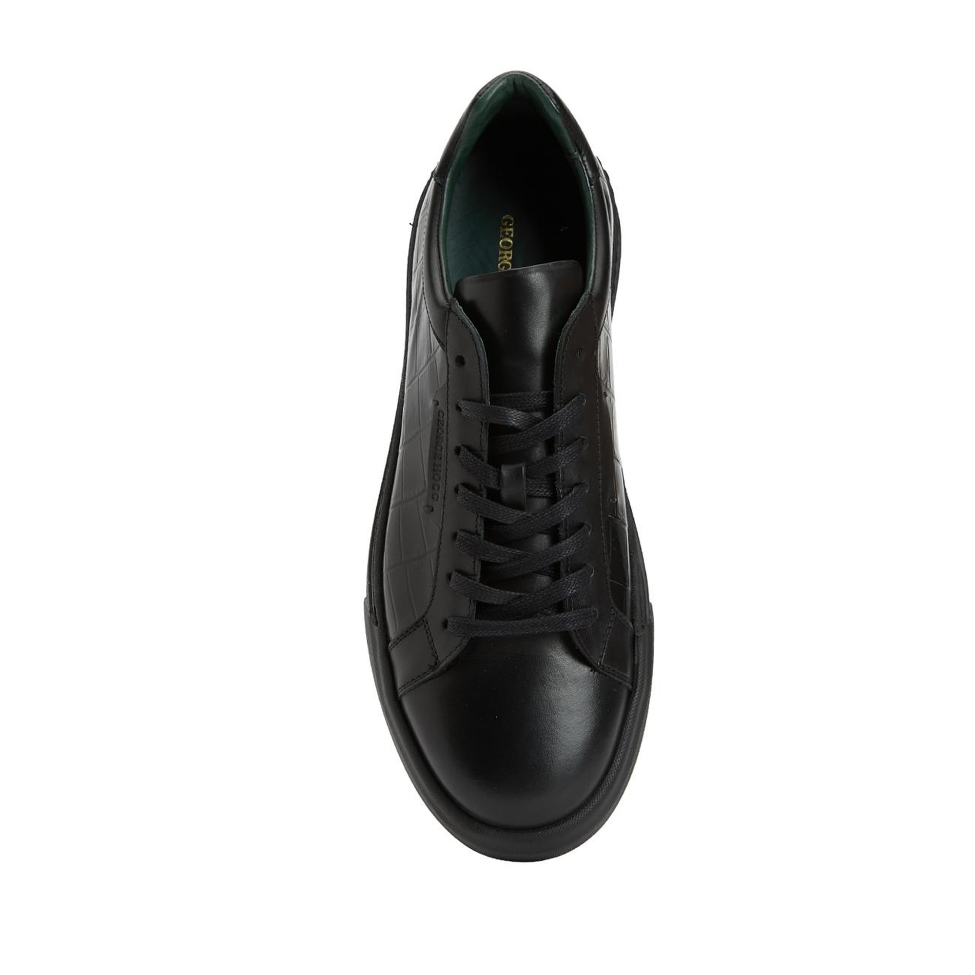 George Hogg Erkek Siyah Deri Sneaker