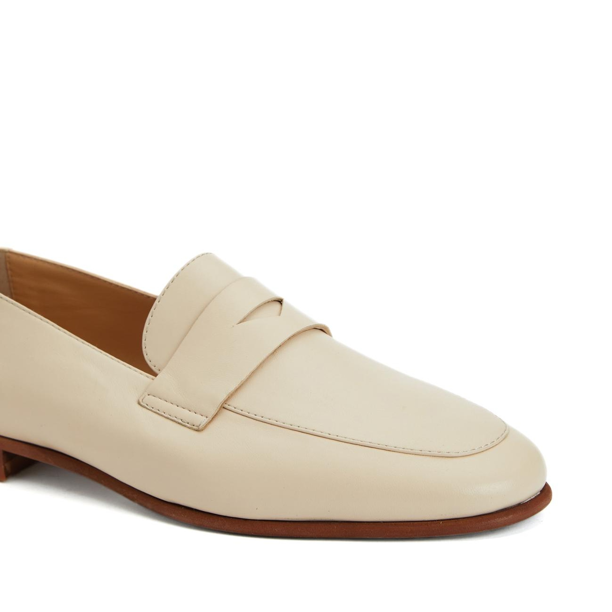 George Hogg Kadın Nude Kuşak Detaylı Deri Loafer