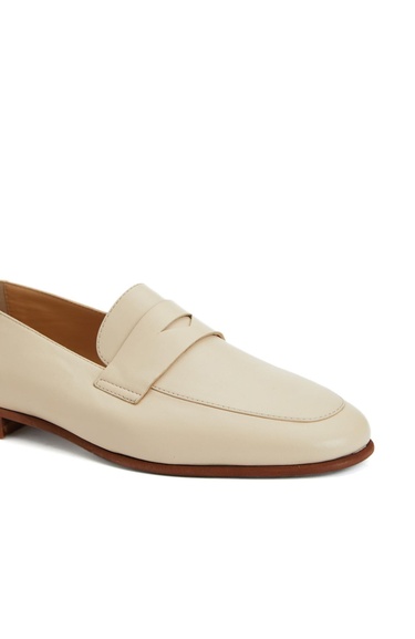  George Hogg Kadın Nude Kuşak Detaylı Deri Loafer