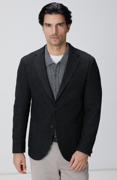  Network Erkek Antrasit Yün Karışımlı Ceket