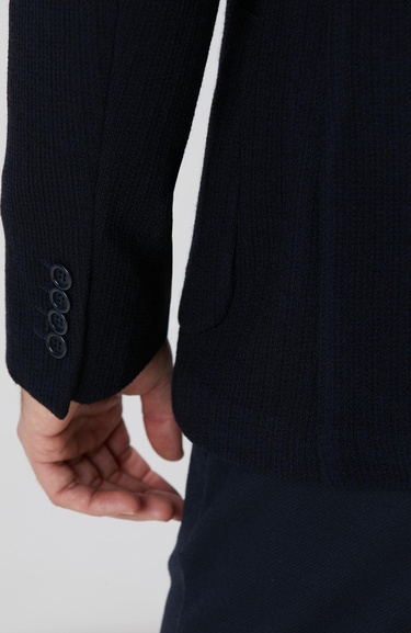  Network Erkek Lacivert Yün Karışımlı Örme Ceket