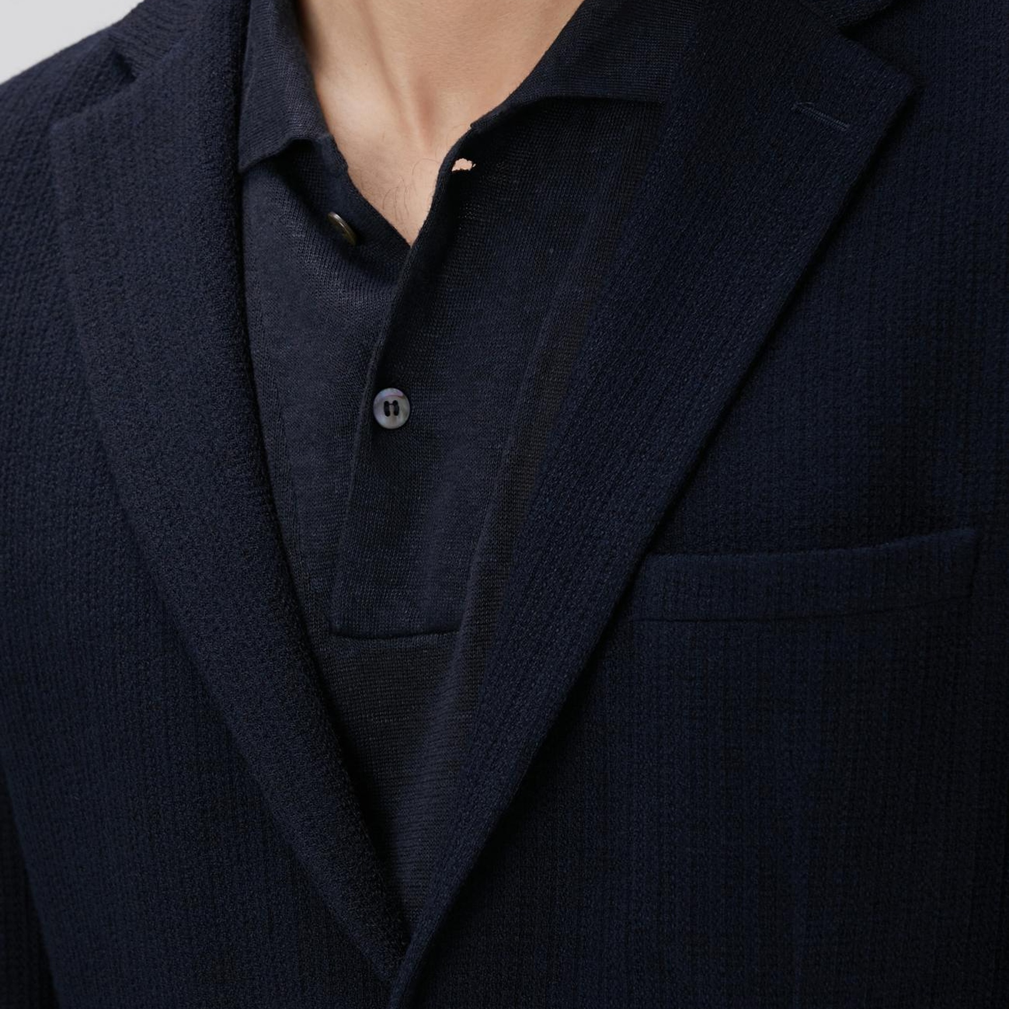 Network Erkek Lacivert Yün Karışımlı Örme Ceket
