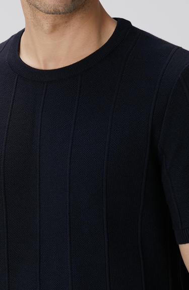  Network Erkek Lacivert Jakarlı Triko Kazak