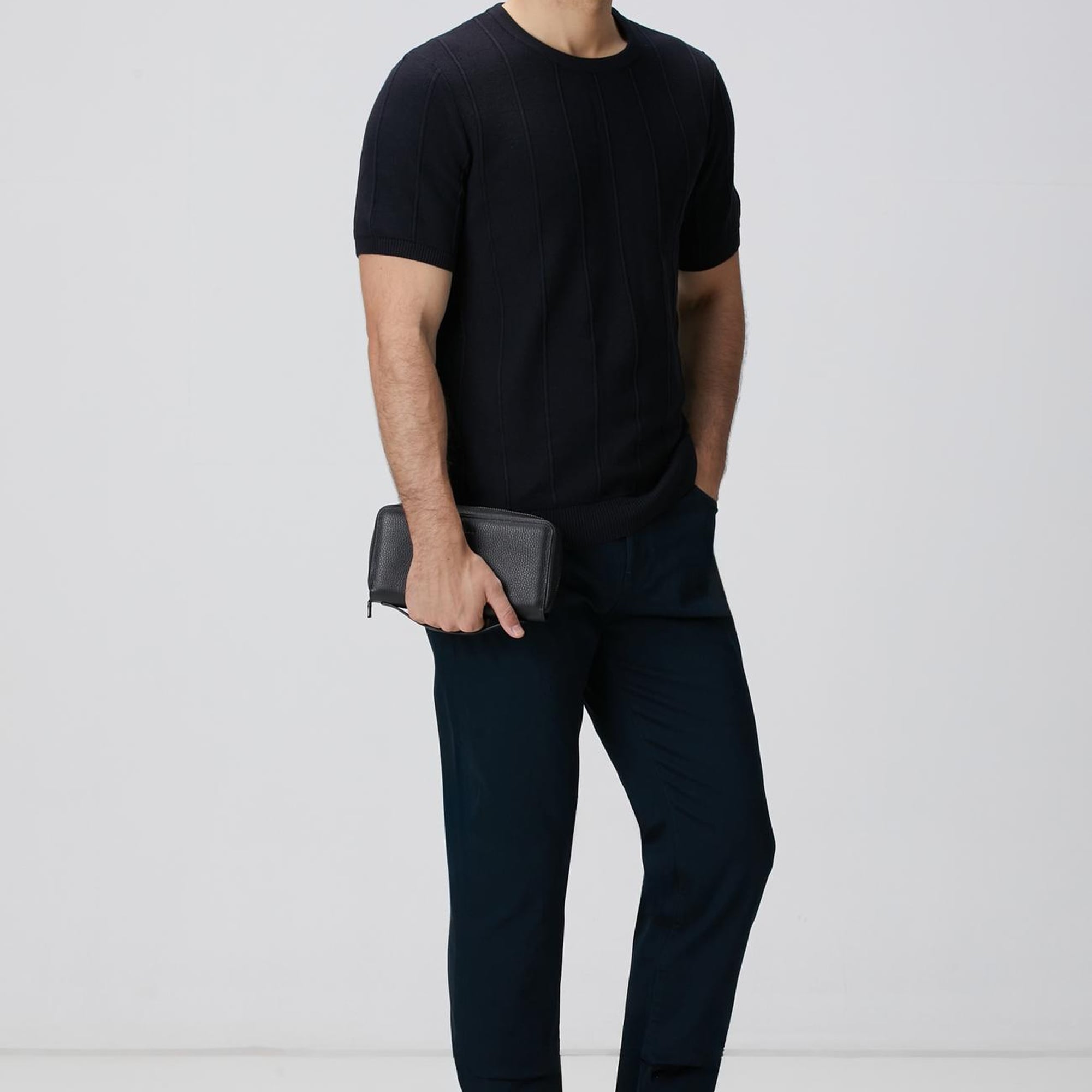 Network Erkek Lacivert Jakarlı Triko Kazak