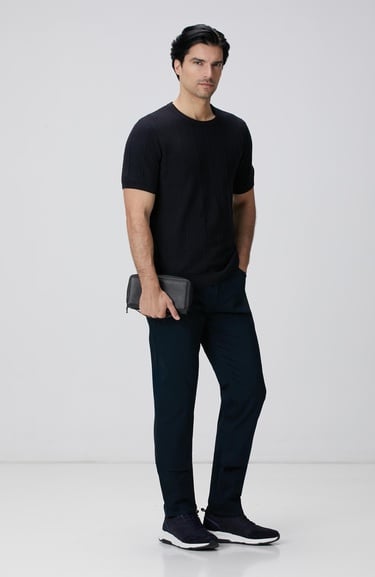  Network Erkek Lacivert Jakarlı Triko Kazak