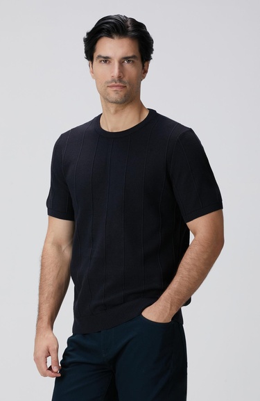  Network Erkek Lacivert Jakarlı Triko Kazak