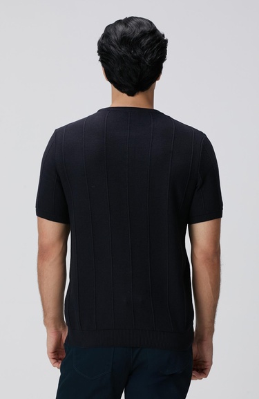  Network Erkek Lacivert Jakarlı Triko Kazak