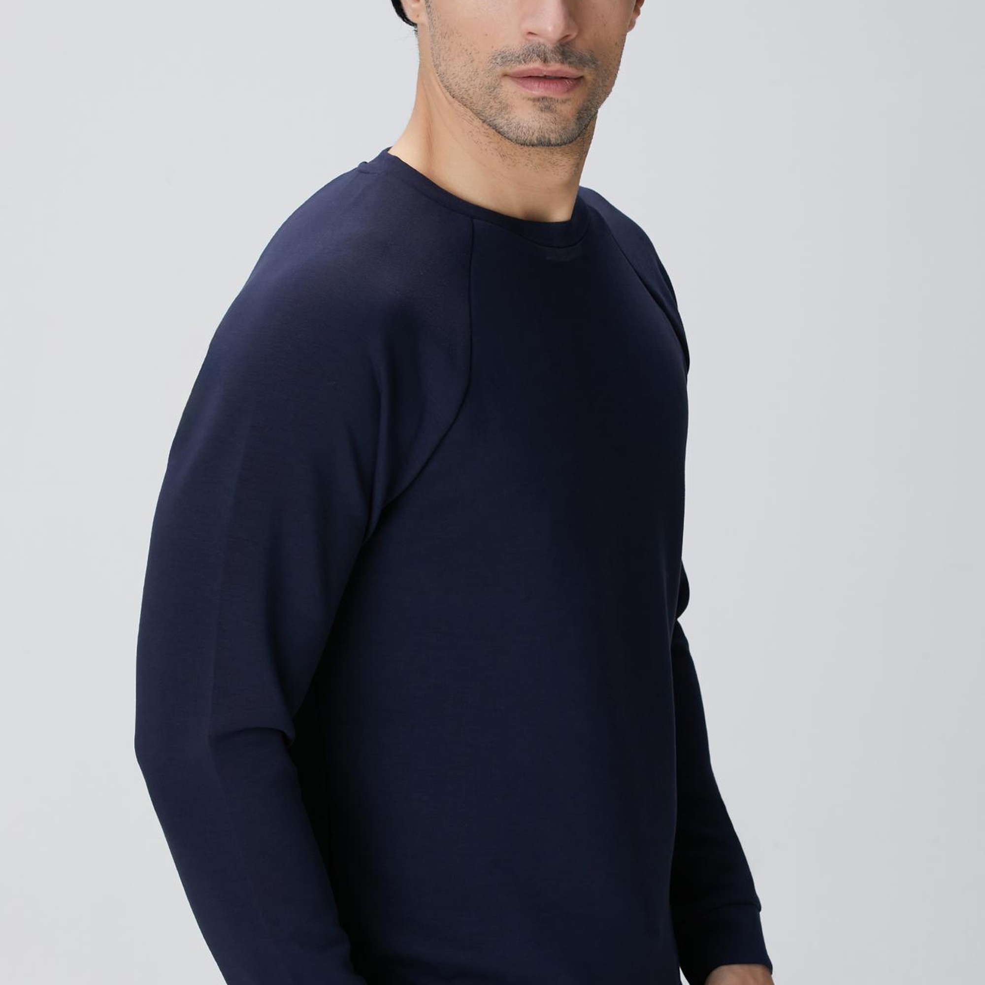 Network Erkek Lacivert Bisiklet Yaka Basic Sweatshirt