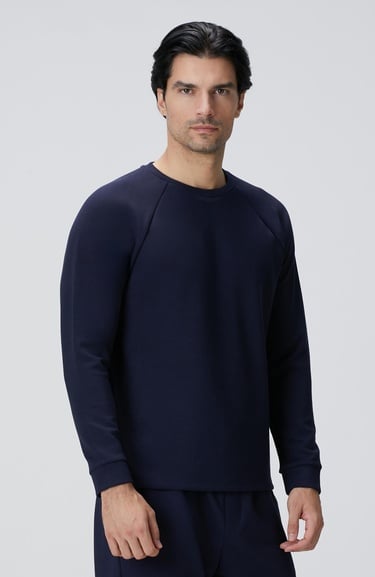  Network Erkek Lacivert Bisiklet Yaka Basic Sweatshirt