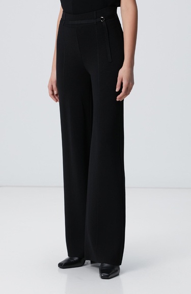  Network Kadın Siyah Bol Form Basic Triko Pantolon