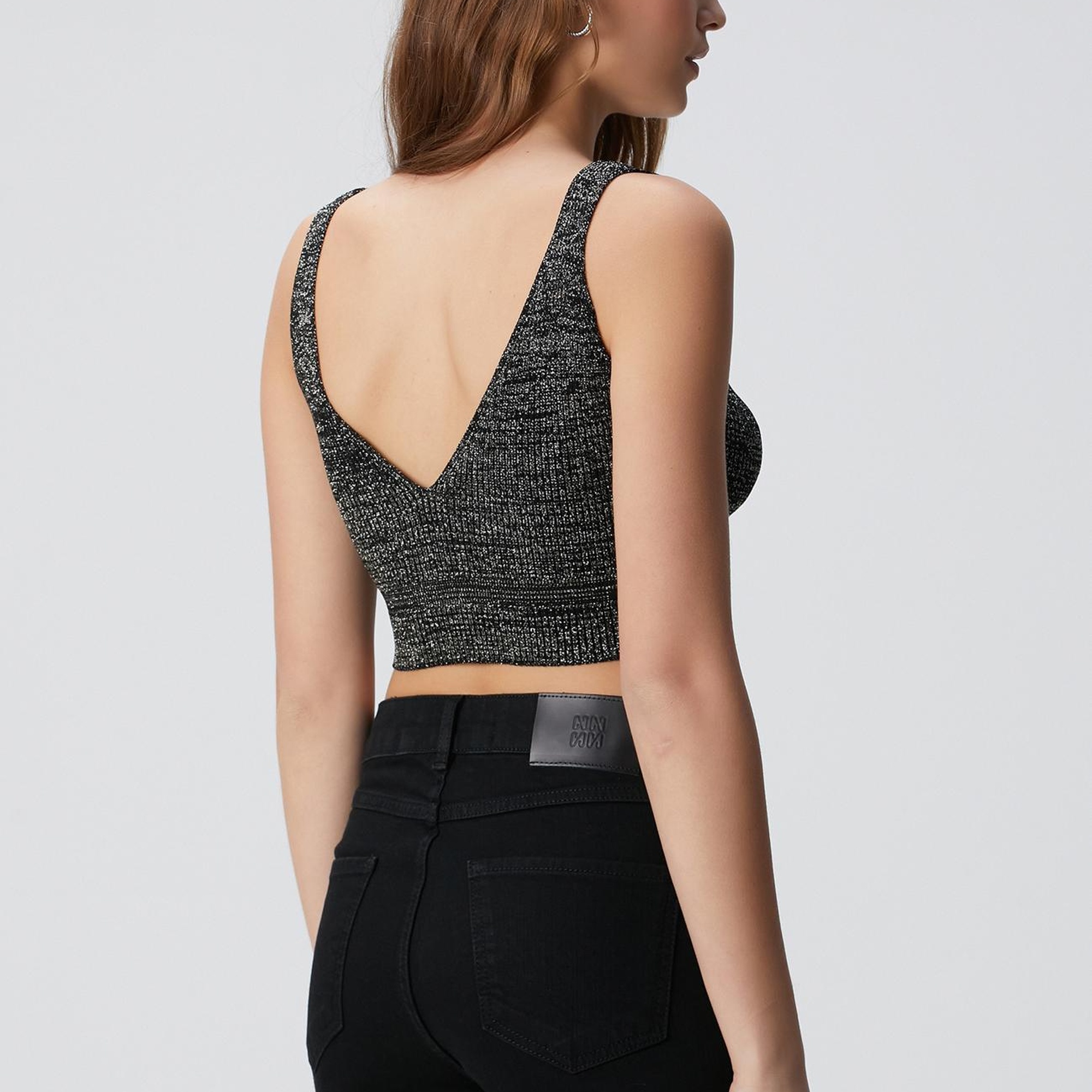Network Kadın Siyah Simli Triko Büstiyer