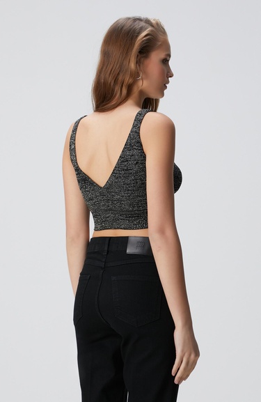  Network Kadın Siyah Simli Triko Büstiyer