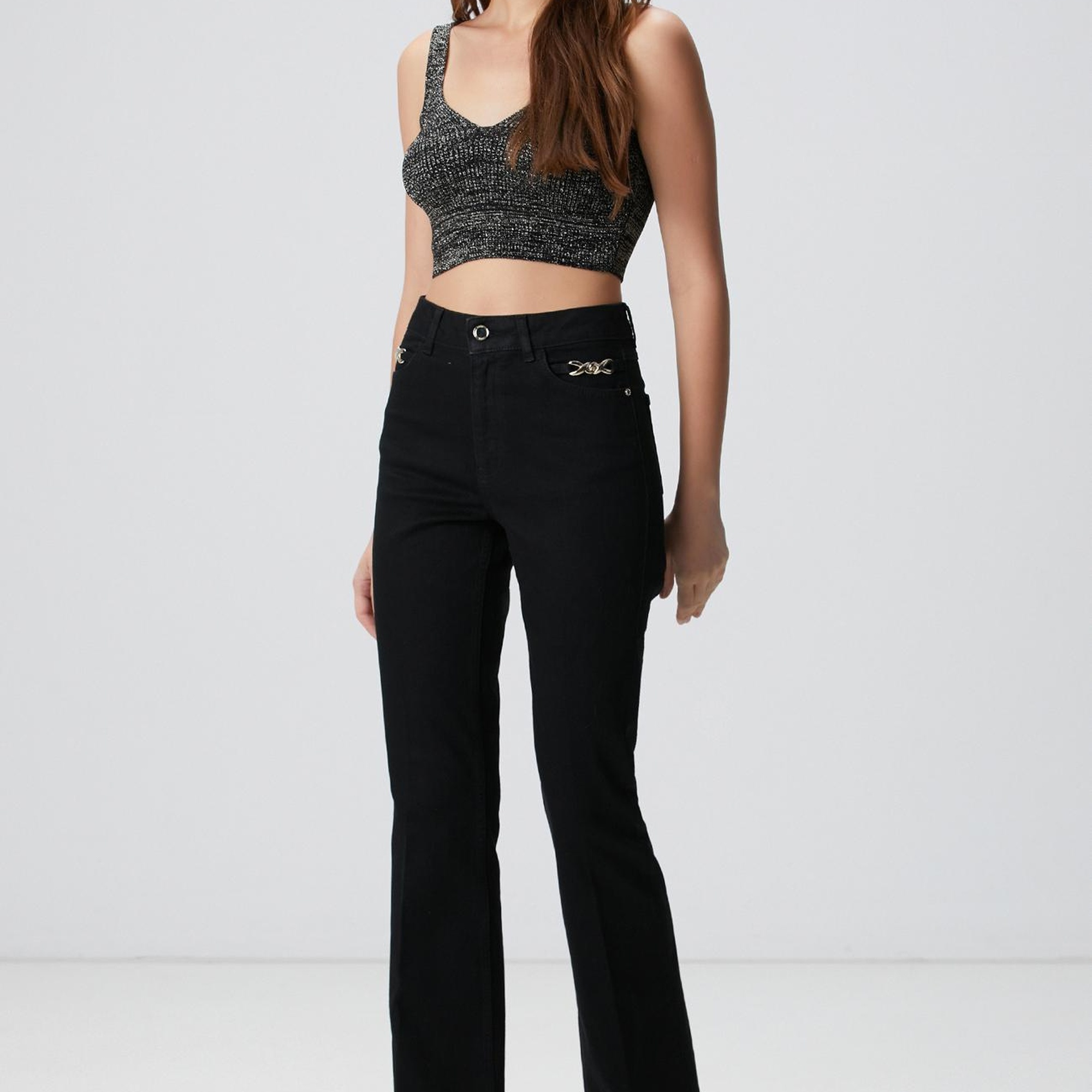 Network Kadın Siyah Simli Triko Büstiyer