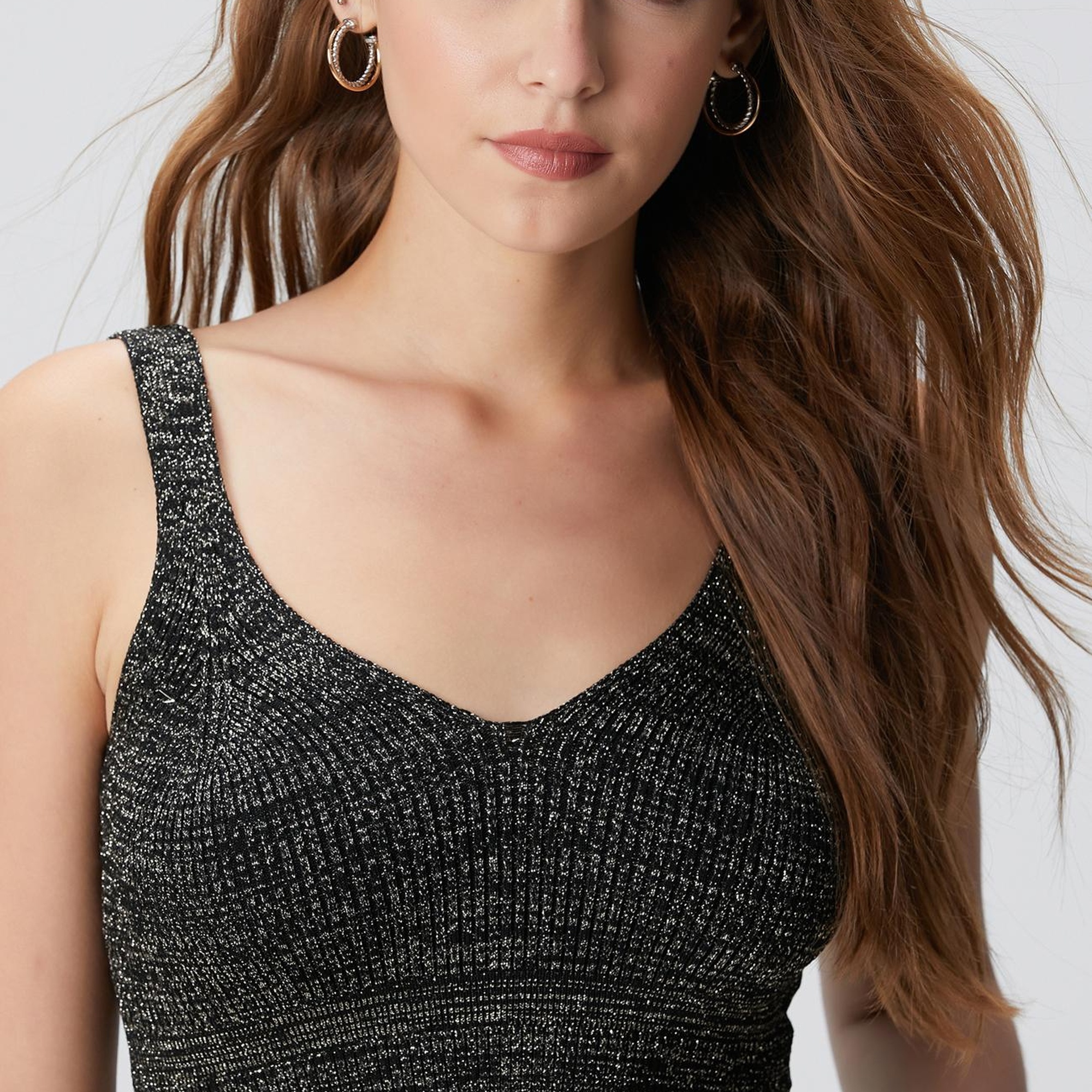 Network Kadın Siyah Simli Triko Büstiyer