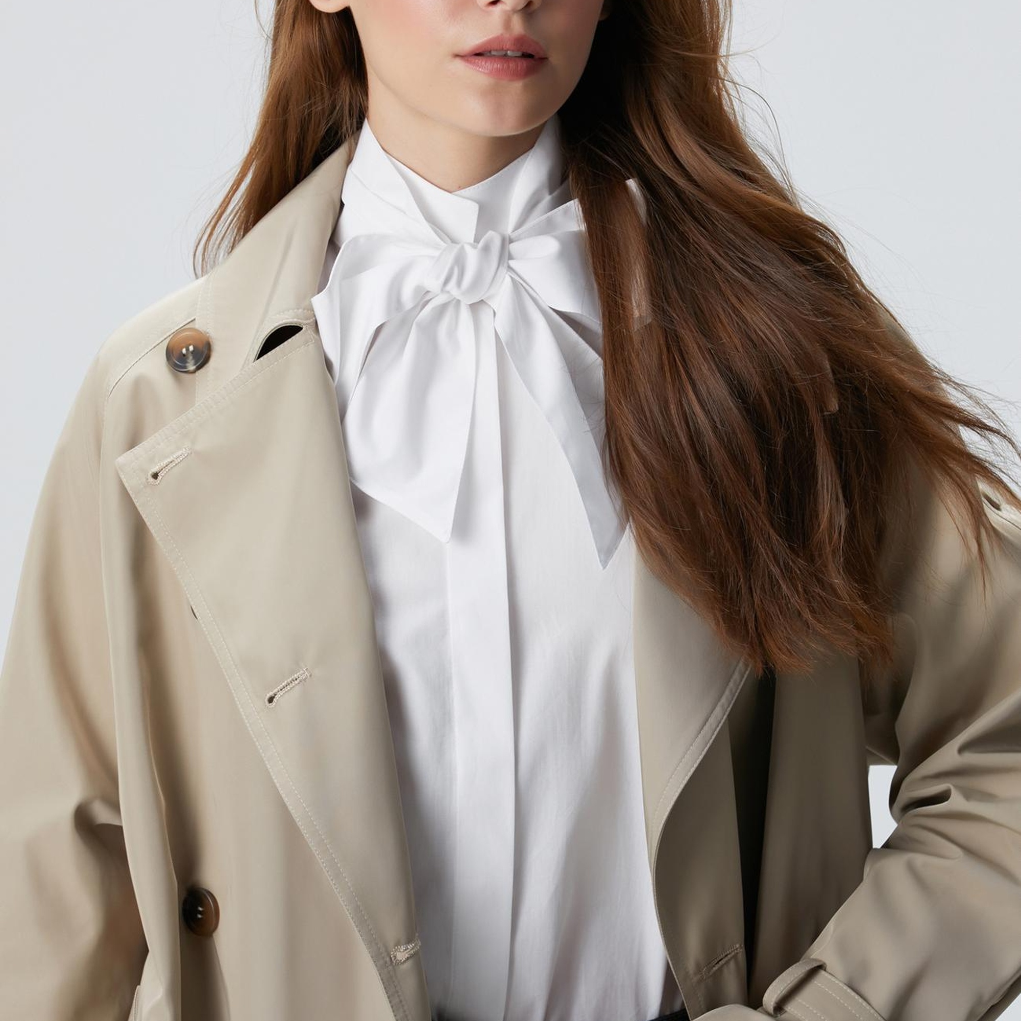 Network Kadın Bej Düğmeli Trençkot