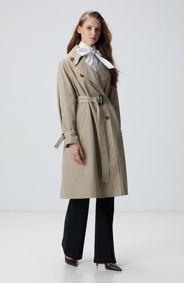  Network Kadın Bej Trench Coat