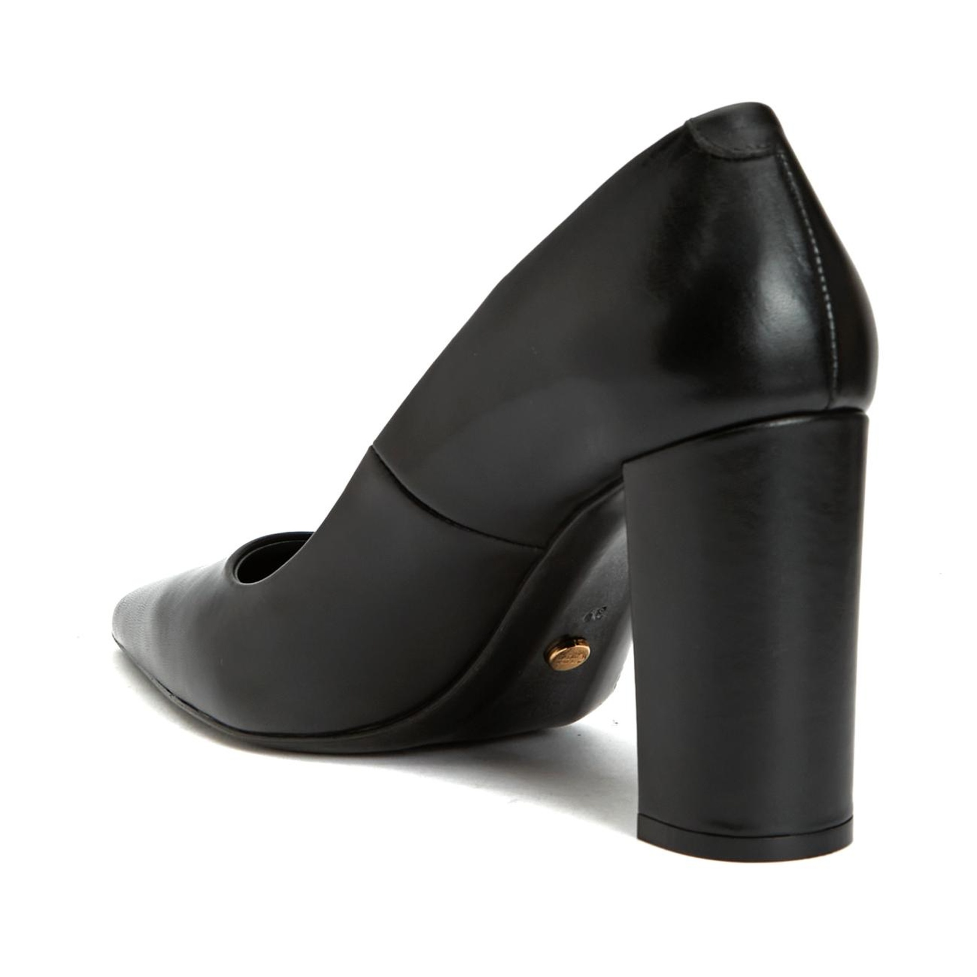 George Hogg Kadın Siyah Deri Topuklu Ayakkabı