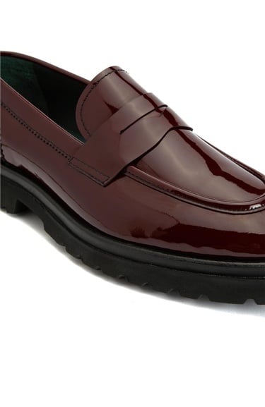  George Hogg Kadın Bordo Deri Loafer