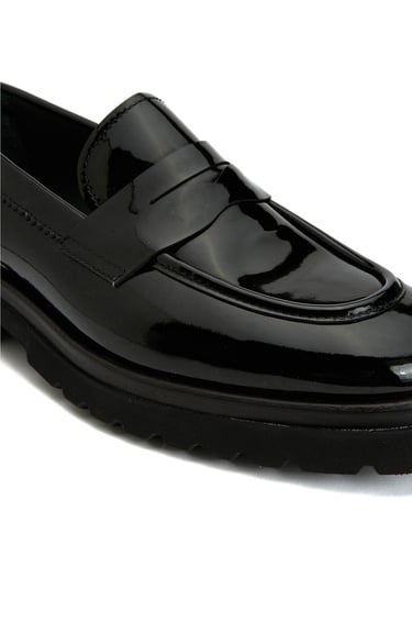  George Hogg Kadın Siyah Deri Loafer