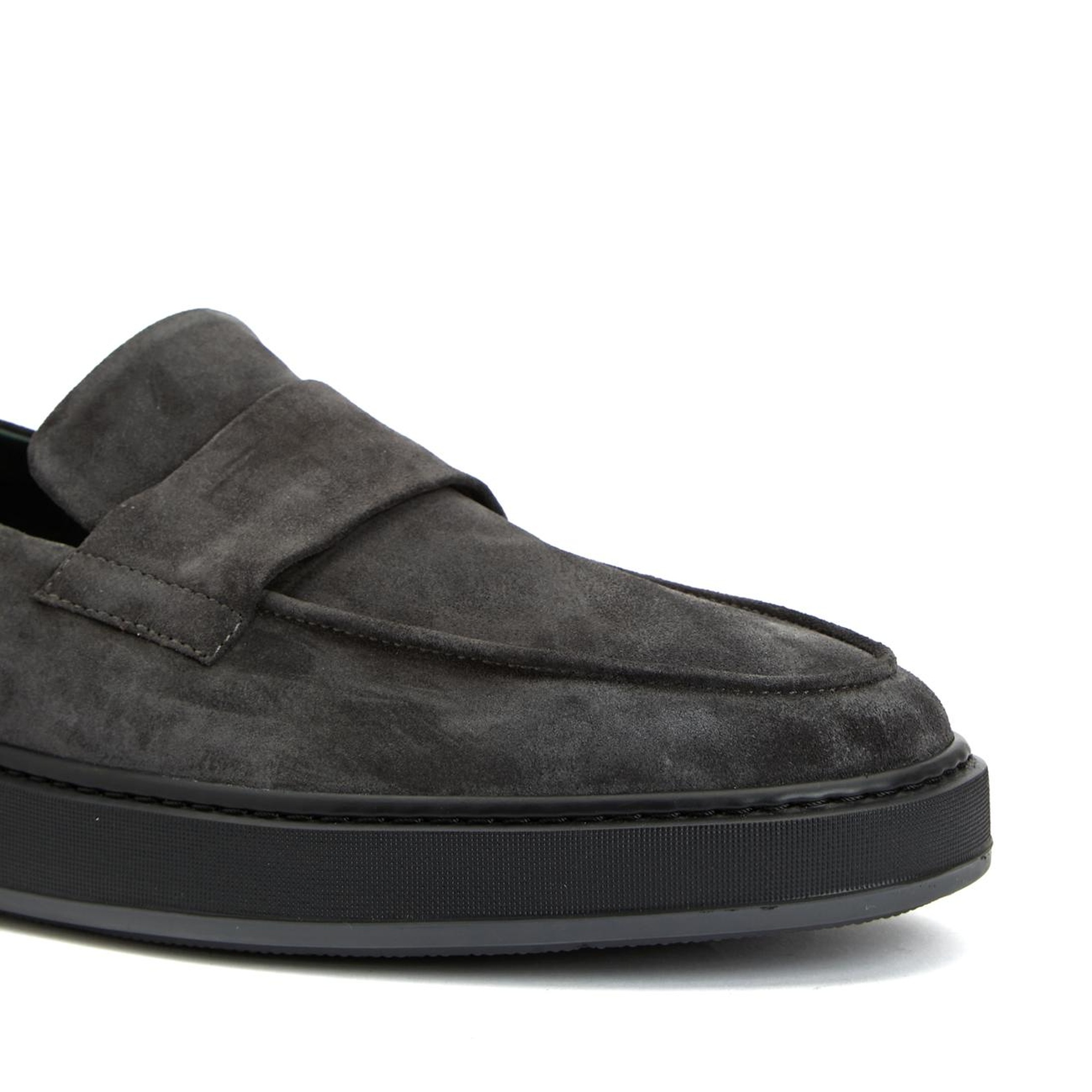 George Hogg Erkek Gri Süet Loafer