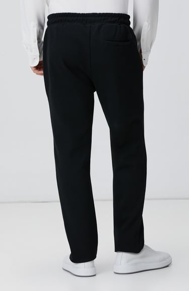  Network Erkek Siyah Boru Paça Yan Cep Detaylı Eşofman Altı