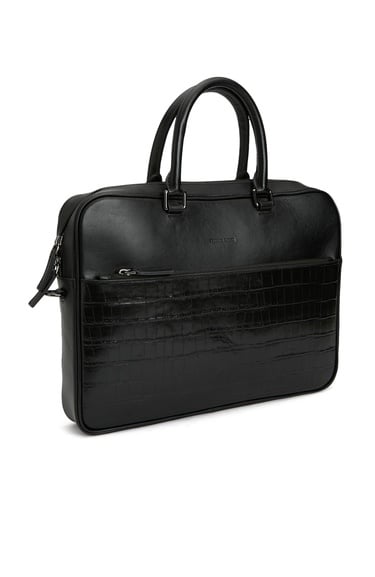  George Hogg Erkek Siyah Deri Laptop Çantası
