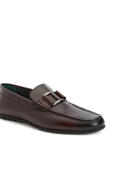  George Hogg Erkek Kahverengi Toka Detaylı Deri Loafer