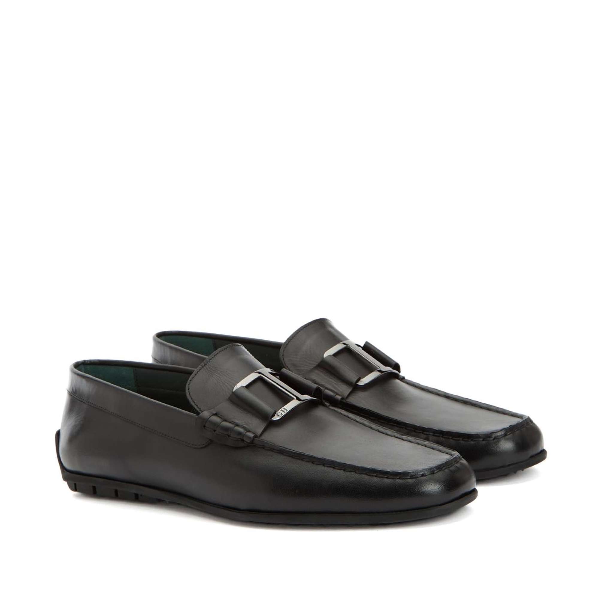 George Hogg Erkek Siyah Toka Detaylı Deri Loafer