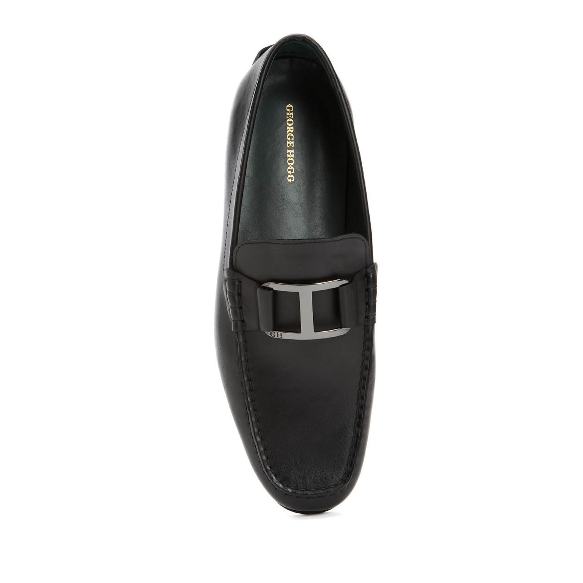 George Hogg Erkek Siyah Toka Detaylı Deri Loafer