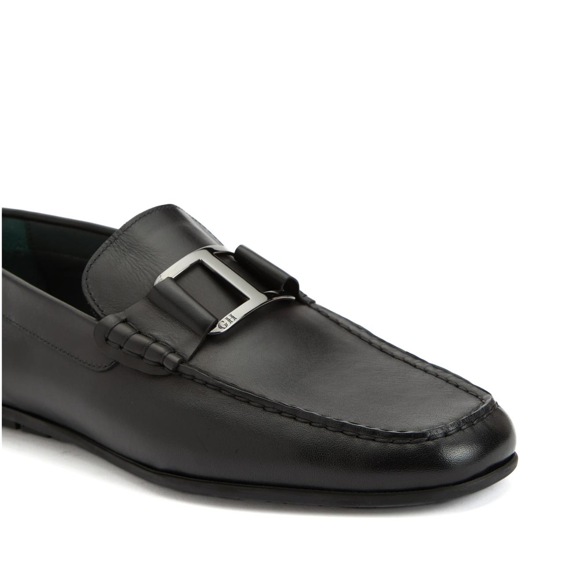 George Hogg Erkek Siyah Toka Detaylı Deri Loafer