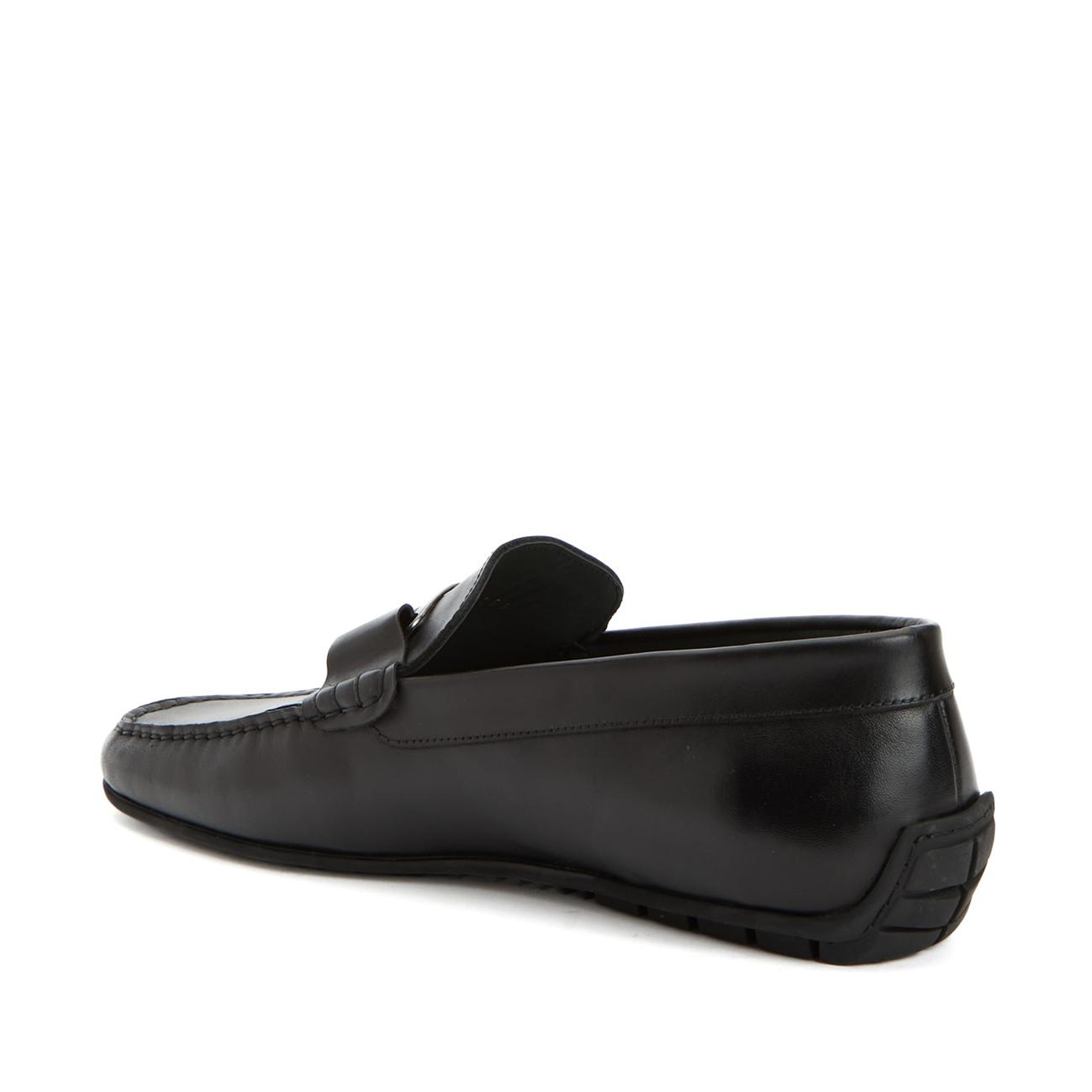 George Hogg Erkek Siyah Toka Detaylı Deri Loafer