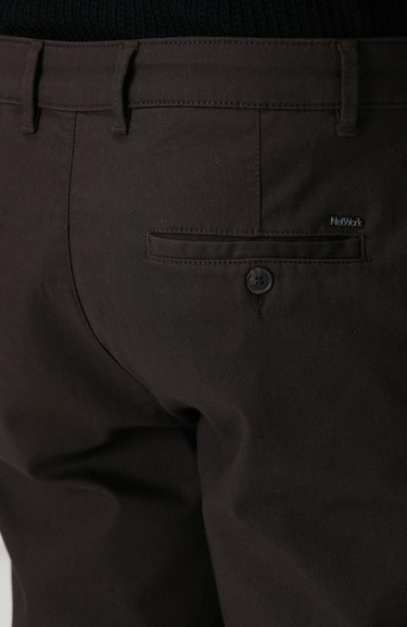  Network Erkek Kahverengi Sepet Örgü Desenli Chino Pantolon