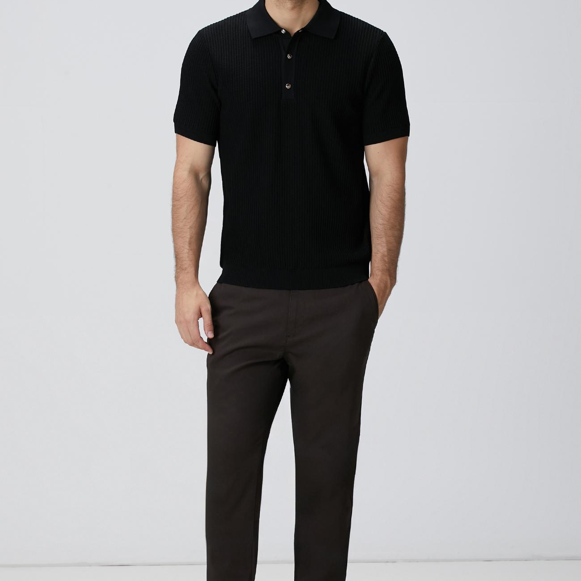 Network Erkek Kahverengi Sepet Örgü Desenli Chino Pantolon