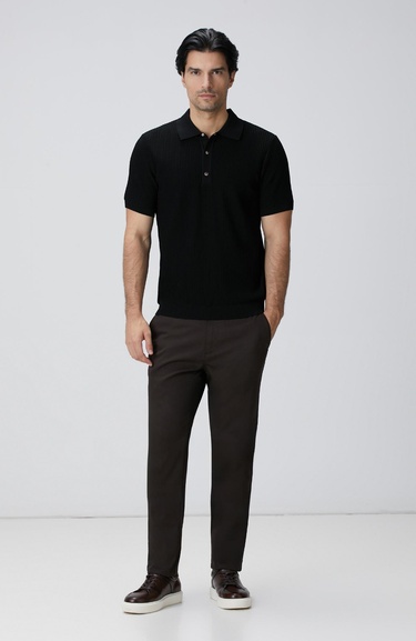  Network Erkek Kahverengi Sepet Örgü Desenli Chino Pantolon