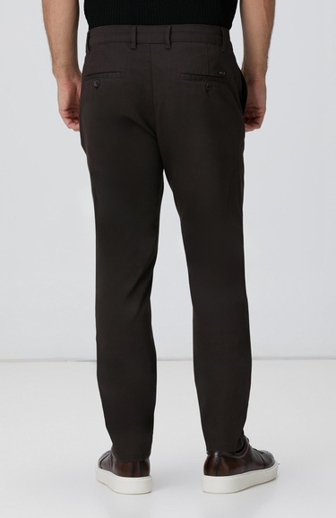  Network Erkek Kahverengi Sepet Örgü Desenli Chino Pantolon