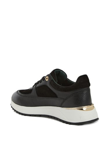  George Hogg Kadın Siyah Nakış Detaylı Deri Sneaker