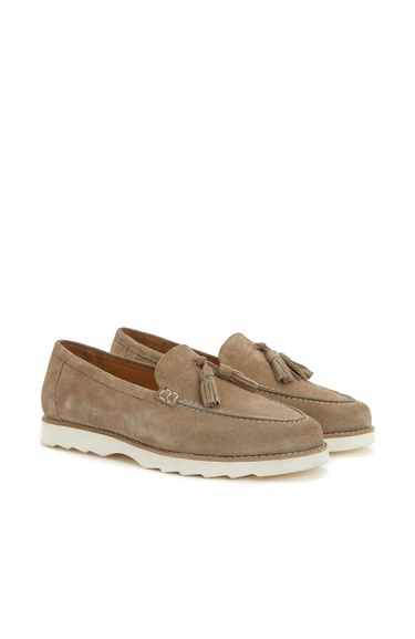  Divarese Kadın Camel Püskül Detaylı Deri Loafer