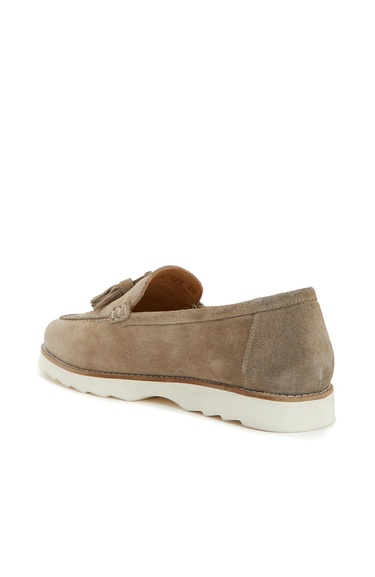  Divarese Kadın Camel Püskül Detaylı Deri Loafer