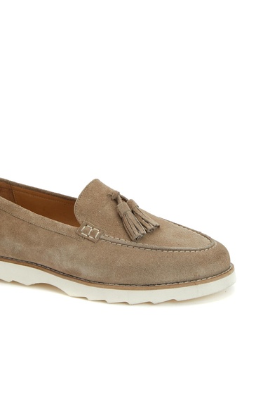  Divarese Kadın Camel Püskül Detaylı Deri Loafer