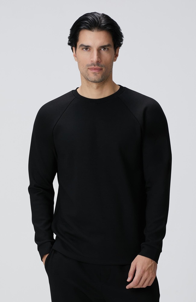  Network Erkek Siyah Bisiklet Yaka Basic Sweatshirt