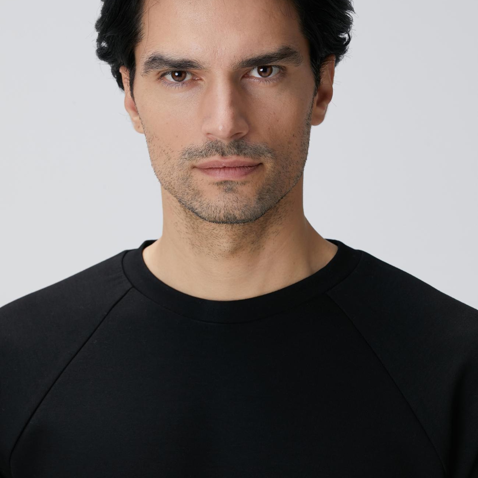 Network Erkek Siyah Bisiklet Yaka Basic Sweatshirt