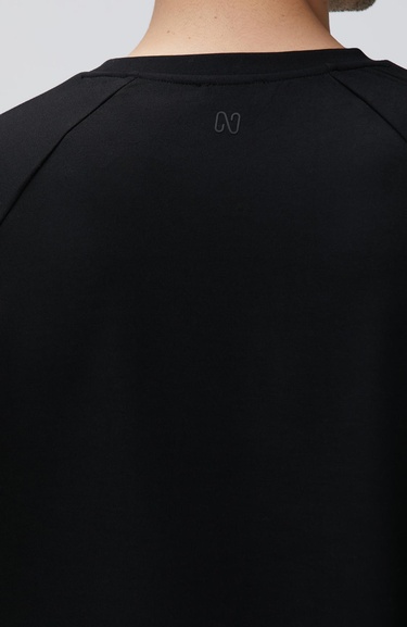  Network Erkek Siyah Bisiklet Yaka Basic Sweatshirt