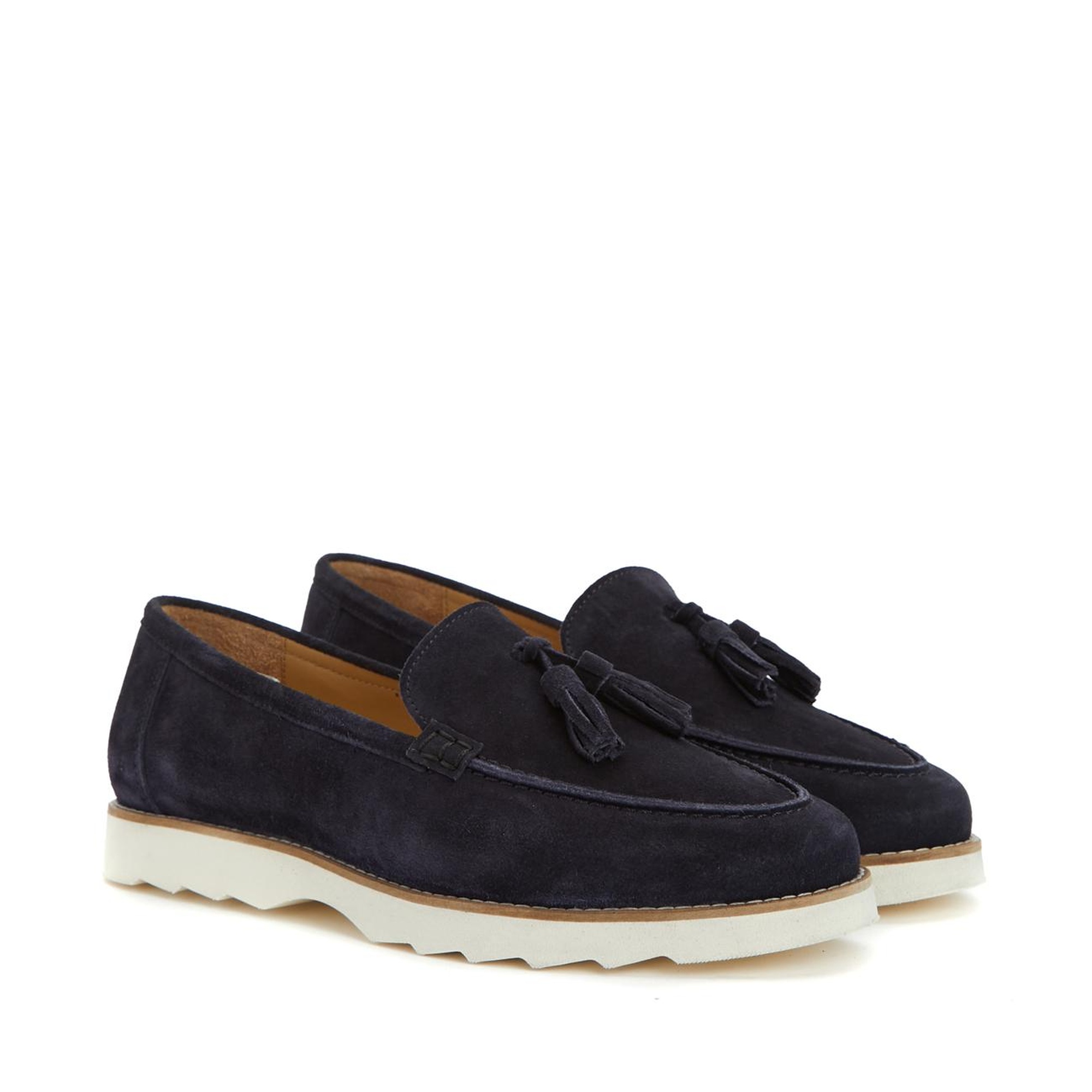 Divarese Kadın Lacivert Püskül Detaylı Deri Loafer