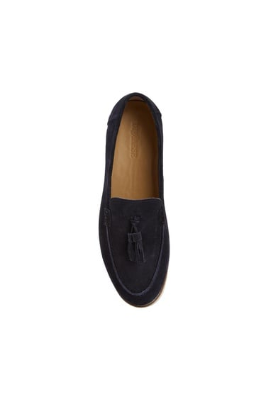  Divarese Kadın Lacivert Püskül Detaylı Deri Loafer